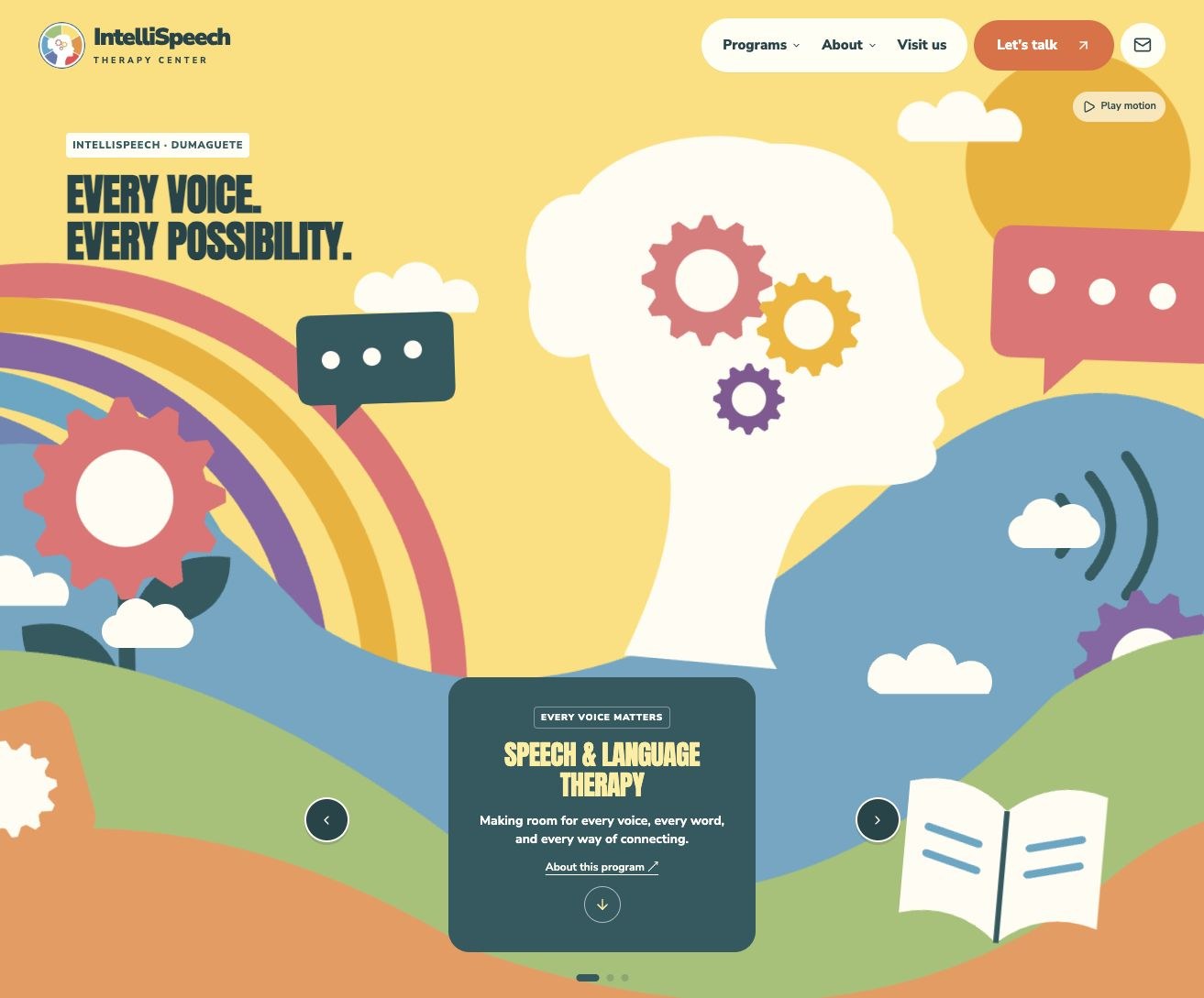 The working speech therapy journey on IntelliSpeech's website